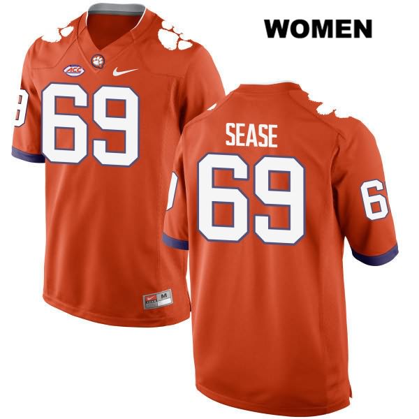 Women's Clemson Tigers #69 Marquis Sease Stitched Orange Authentic Style 2 Nike NCAA College Football Jersey DLS2246RJ